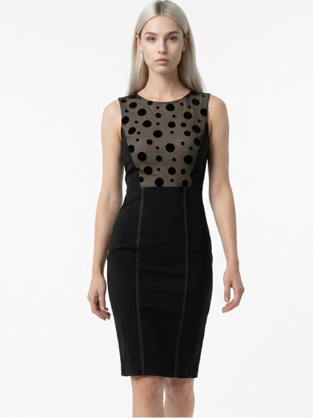 ANDREW MARC | Circular Knit Midi Dress Sz XS